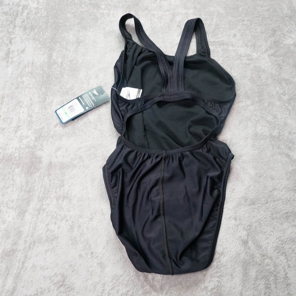 Speedo Women's 8/34 Black Swimsuit One Piece Prolt Super Pro Solid NWT - Picture 7 of 12